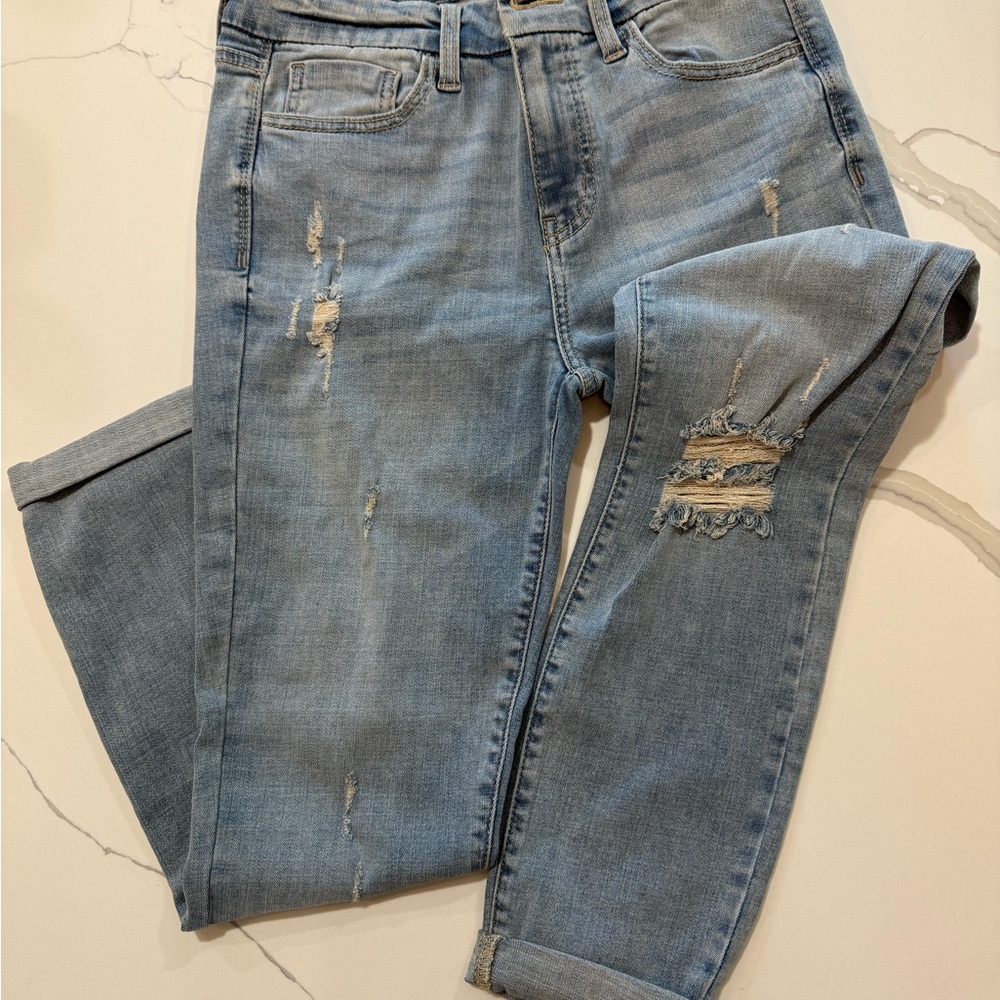 Studio Blue Distressed Boyfriend Jeans- Light Blue Wash - Size 29